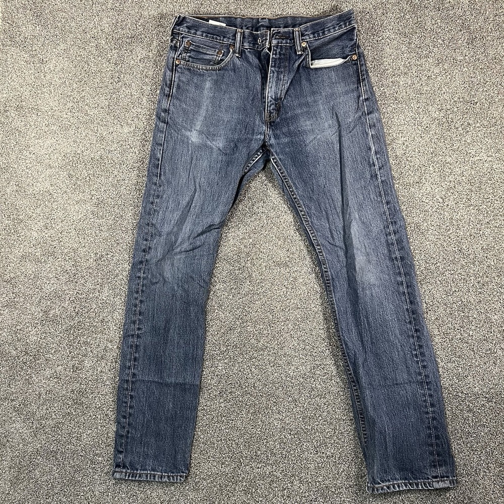 Levis 505 Mens Jeans 32x32 Regular Fit Straight Leg Blue Denim 00505-0216